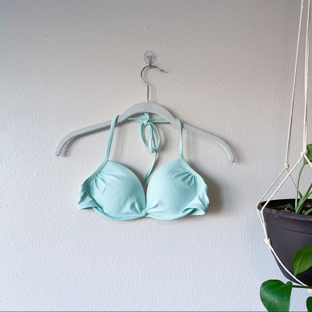 blue bikini top